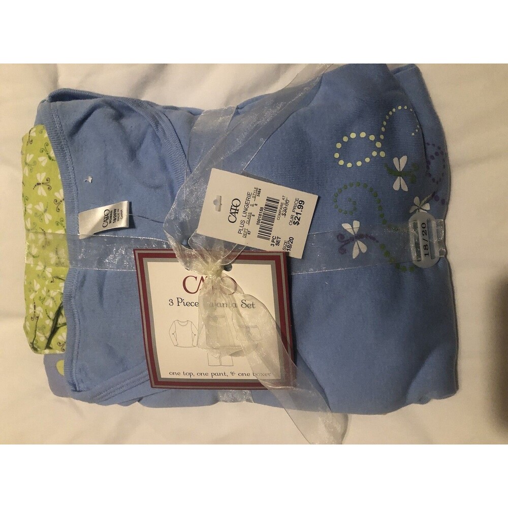 NWT Womens 3-pc Pajama Set Size 18/20 Dragonfly